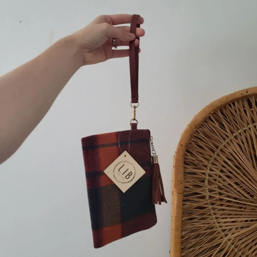 L. I. B. New York Plaid Wristlet